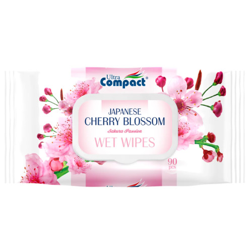 Вологі серветки Ultra Compact Японська вишня, 90 шт